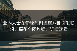 业内人士在傍晚时刻遭遇八卦引发联想，探花全网炸锅，详情速看