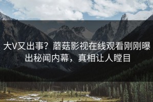 大V又出事？蘑菇影视在线观看刚刚曝出秘闻内幕，真相让人瞠目