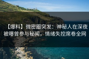【爆料】微密圈突发：神秘人在深夜被曝曾参与秘闻，情绪失控席卷全网
