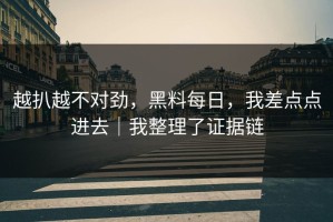 越扒越不对劲，黑料每日，我差点点进去｜我整理了证据链