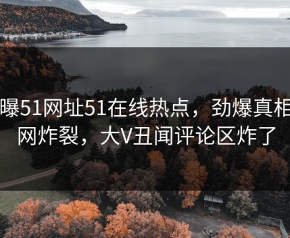 网曝51网址51在线热点，劲爆真相全网炸裂，大V丑闻评论区炸了