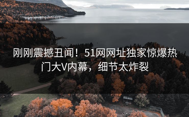 刚刚震撼丑闻！51网网址独家惊爆热门大V内幕，细节太炸裂