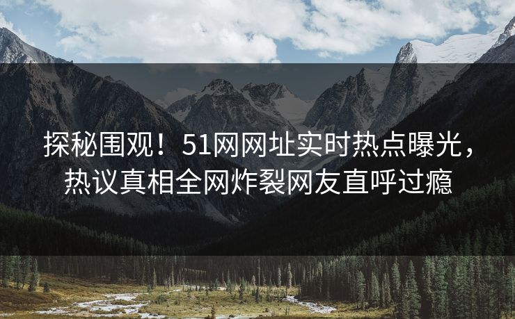 探秘围观！51网网址实时热点曝光，热议真相全网炸裂网友直呼过瘾